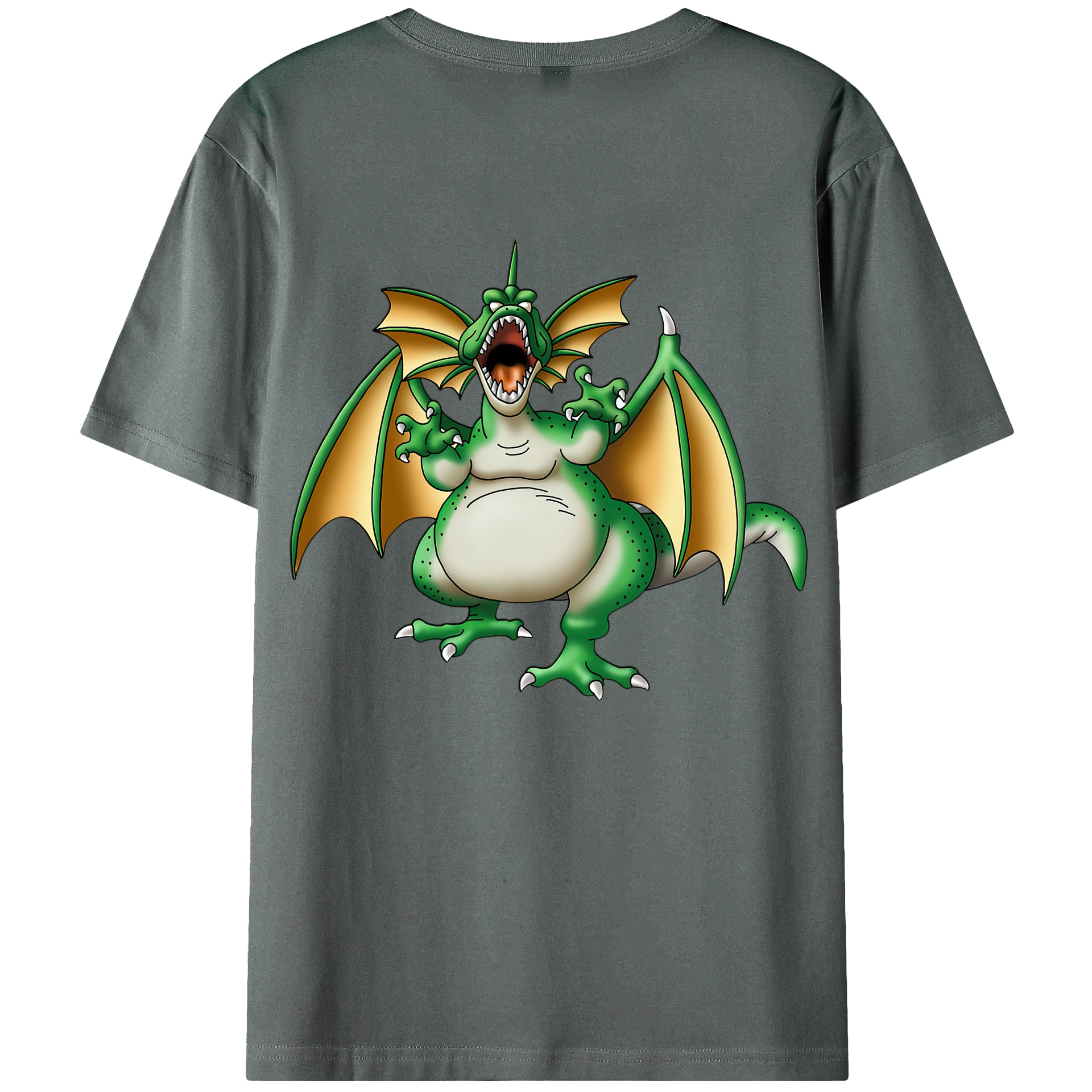 （画像用） ドラゴンクエスト Doragon Kuesuto Dragon Quest 綿100％ メンズ半袖Tシャツ（バックプリント） 通気性